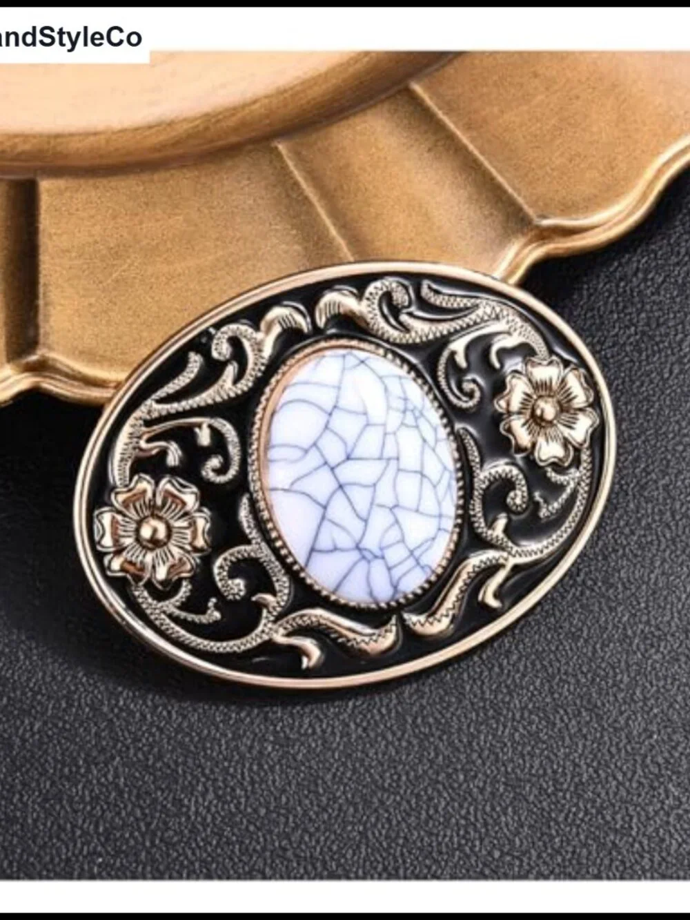 Western Cowgirl Flower Engraved Belt Buckle Turquoise Design Fits 1.5